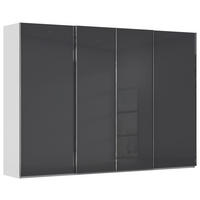 SCHWEBETÜRENSCHRANK 316/223/68 cm 4-türig Schwarz, Seidengrau  - Chromfarben/Seidengrau, Design, Glas/Holzwerkstoff (316/223/68cm) - Novel