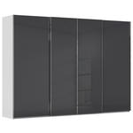 SCHWEBETÜRENSCHRANK  in Schwarz, Seidengrau  - Chromfarben/Seidengrau, Design, Glas/Holzwerkstoff (316/223/68cm) - Novel