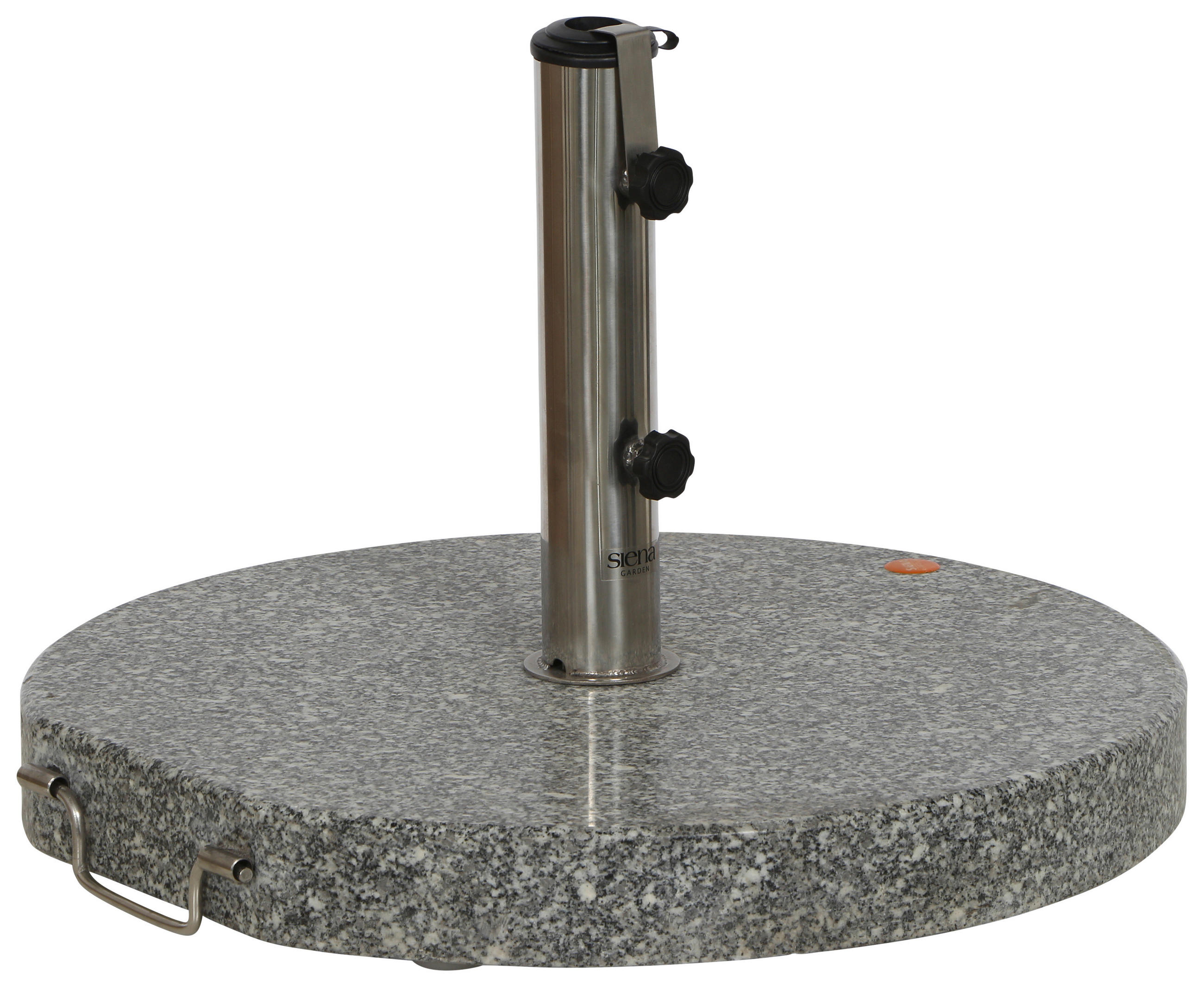 SONNENSCHIRMSTÄNDER Granit Grau, Silberfarben  - Silberfarben/Grau, KONVENTIONELL, Stein/Metall (50/6/50cm) - Siena Garden