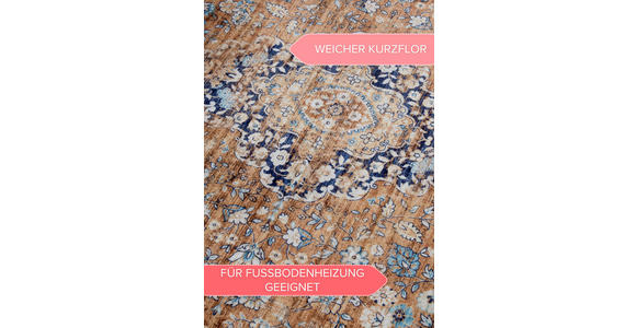 VINTAGE-TEPPICH 80/150/150 cm Asya Dunkelblau, Kupferfarben - Dunkelblau/Kupferfarben, Design, Kunststoff/Textil (80/150/150cm) - Novel