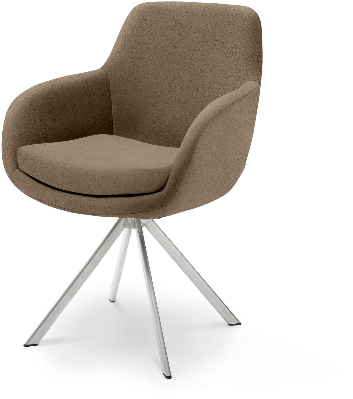 ARMLEHNSTUHL  in Edelstahl Webstoff  - Edelstahlfarben/Braun, Design, Textil/Metall (62/86/66cm) - Musterring