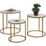 BEISTELLTISCHSET rund Anthrazit, Beige, Messingfarben - Anthrazit/Beige, KONVENTIONELL, Stein/Metall (45/43/45cm) - Kare-Design