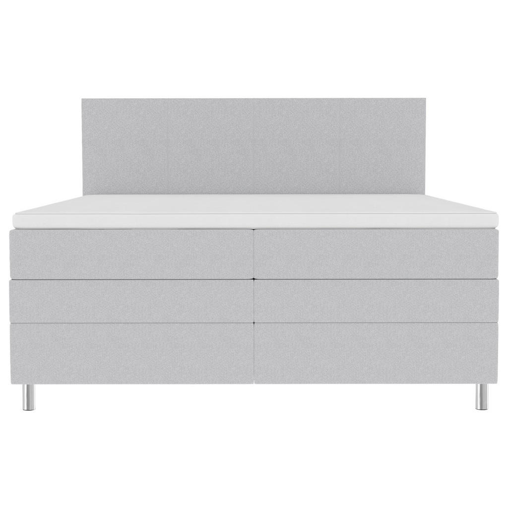 Thumbnail - Boxxx Boxspringbett, Hellgrau, Textil, H3, Höhe ca. 16 cm, 160x200 cm, Topper durchgehend, in verschiedenen Größen erhäl...