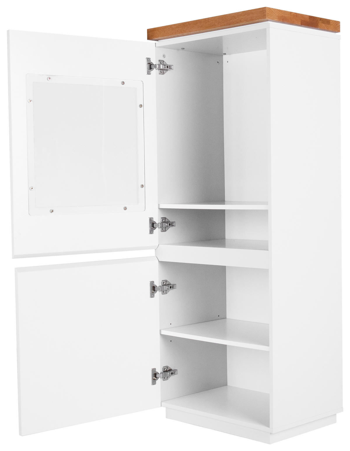 VITRINE in furniert Eiche Weiß, Erlefarben  - Erlefarben/Weiß, MODERN, Holz/Holzwerkstoff (57/143/40cm) - Carryhome