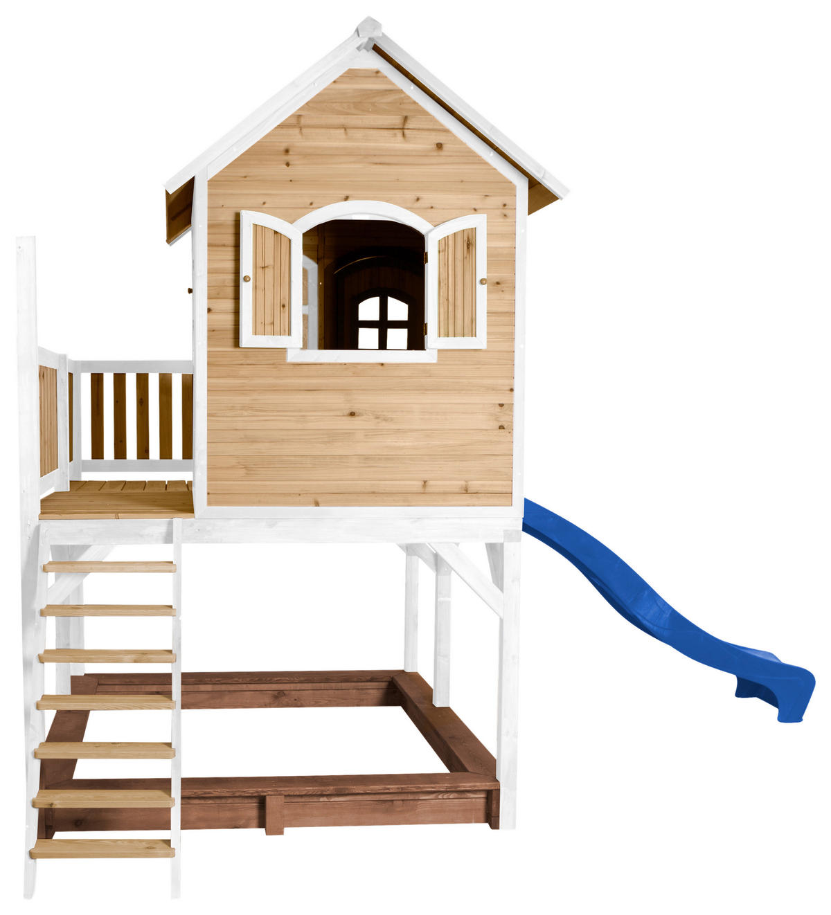 SPIELTURM 377/291/255 cm  - Blau/Weiss, Konventionell, Holz (377/291/255cm)