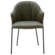 ARMLEHNSTUHL  in Echtleder pigmentiert  - Anthrazit/Grün, Design, Leder (55/84/55cm) - Belluti