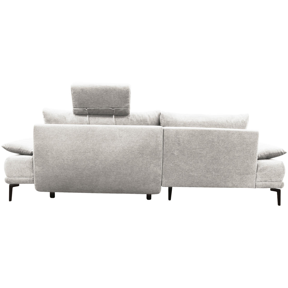 ECKSOFA in Webstoff Weiß  192/260 cm  - Schwarz/Weiß, Design, Textil/Metall (192/260cm) - MID.YOU