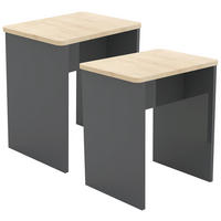 Taburet din material pe bază de lemn, antracit - antracit, Modern, material pe bază de lemn (40/45/30cm) - MID.YOU