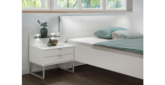BETT 100/200 cm in Weiß - Chromfarben/Weiß, KONVENTIONELL, Holzwerkstoff/Textil (100/200cm) - Dieter Knoll