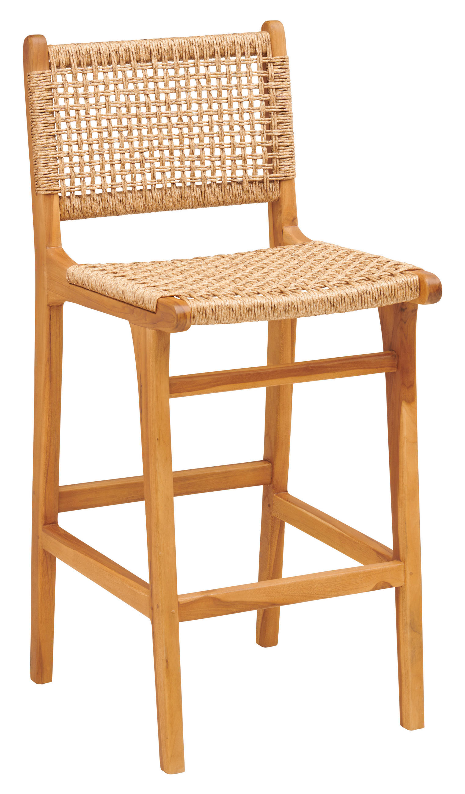 BARHOCKER Naturfarben Teakholz vollmassiv  - Naturfarben, MODERN, Holz/Kunststoff (45/108/55cm) - Livetastic