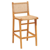 BARHOCKER Naturfarben Teakholz vollmassiv  - Naturfarben, MODERN, Holz/Kunststoff (45/108/55cm) - Livetastic