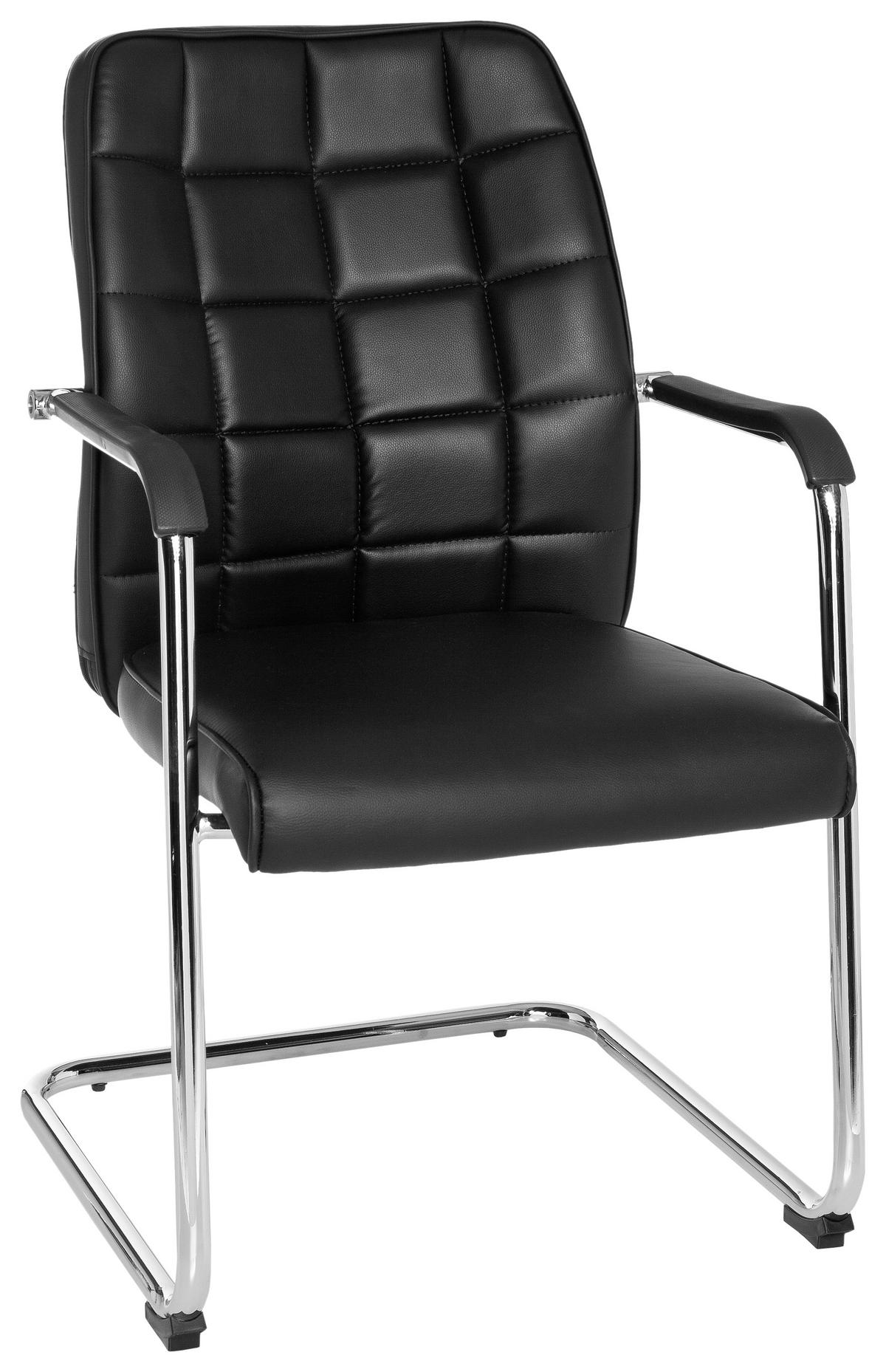 BESUCHERSTUHL Schwarz  - Chromfarben/Schwarz, MODERN, Kunststoff/Textil (55/94/43cm) - MID.YOU