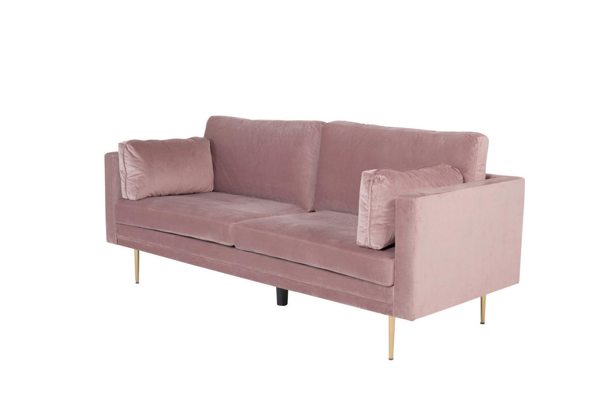 3-SITZER-SOFA  in Pink  - Pink/Goldfarben, MODERN, Textil/Metall (203/84/90cm) - Livetastic