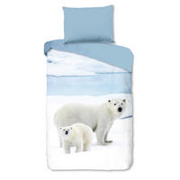 BETTWÄSCHE Good Morning Biber 140/200 cm  - Blau/Weiß, Trend, Textil (140/200cm)