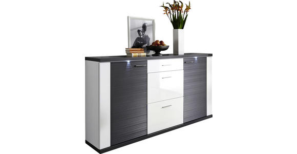 SIDEBOARD 194/107/42 cm  - Chromfarben/Graphitfarben, Design, Holzwerkstoff (194/107/42cm) - Xora