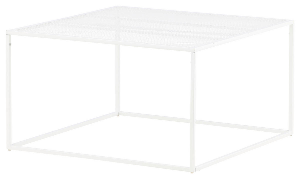 COUCHTISCH 80/80/45 cm quadratisch Weiß  - Weiß, Design, Metall (80/80/45cm) - Livetastic