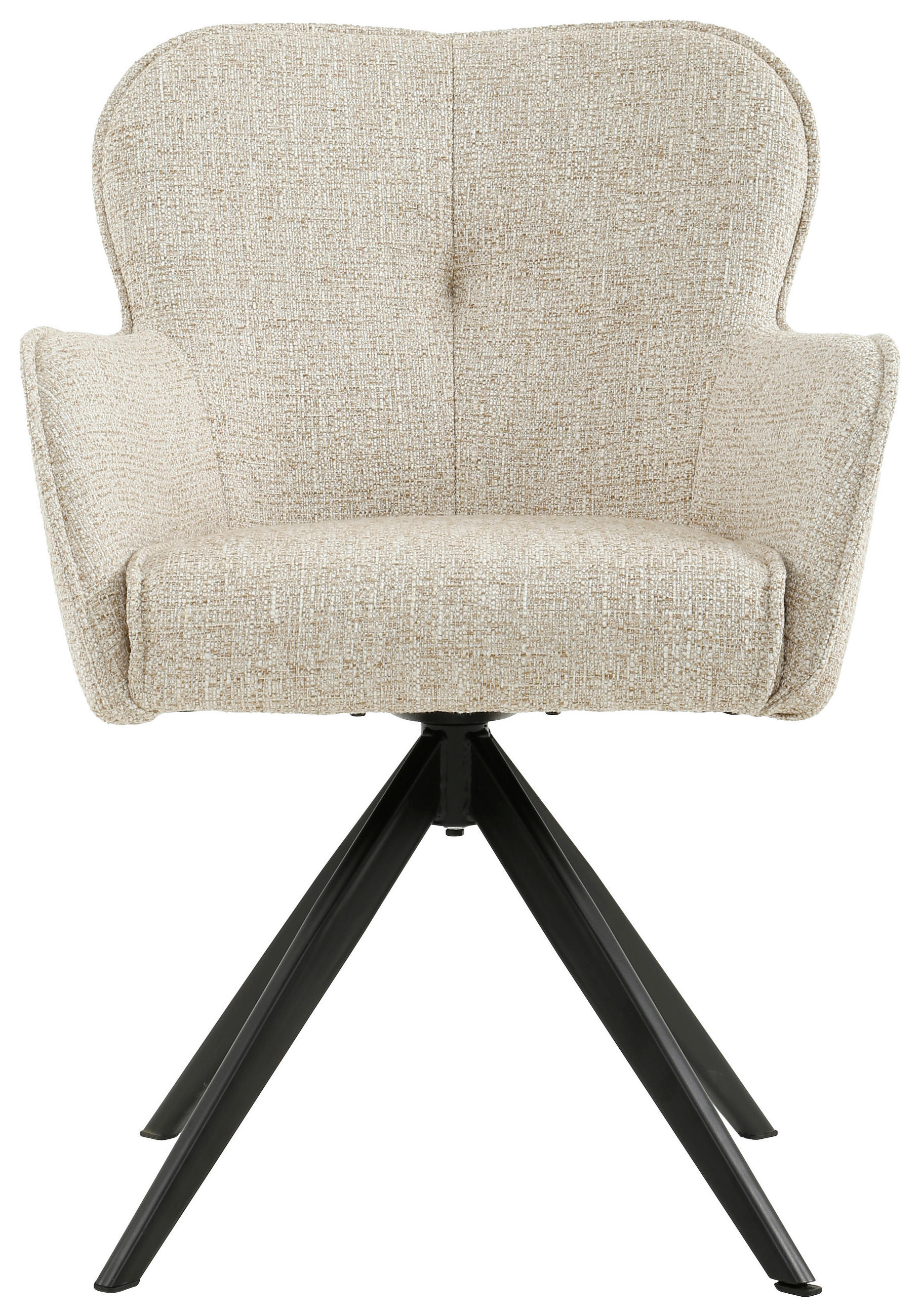ARMLEHNSTUHL  in Eisen Webstoff  - Beige/Schwarz, Design, Textil/Metall (62/88/65cm) - Novel