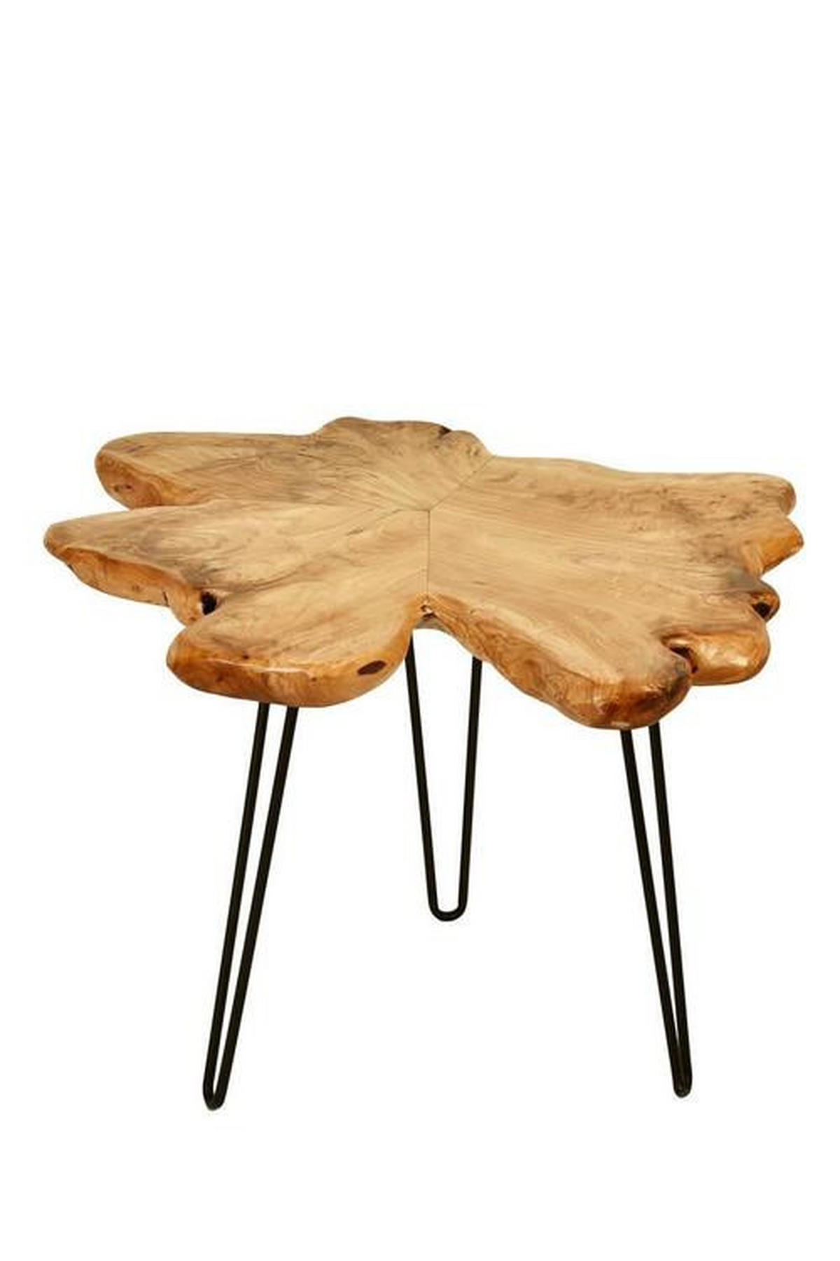ODKLÁDACÍ STOLEK, cedr, přírodní barvy, světle hnědá - černá/přírodní barvy, Basics, kov/dřevo (50/60/52cm)