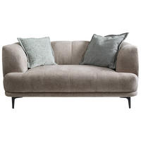 2-SITZER-SOFA in Flachgewebe Taupe  - Taupe/Schwarz, Design, Textil/Metall (166/77/106cm) - MID.YOU