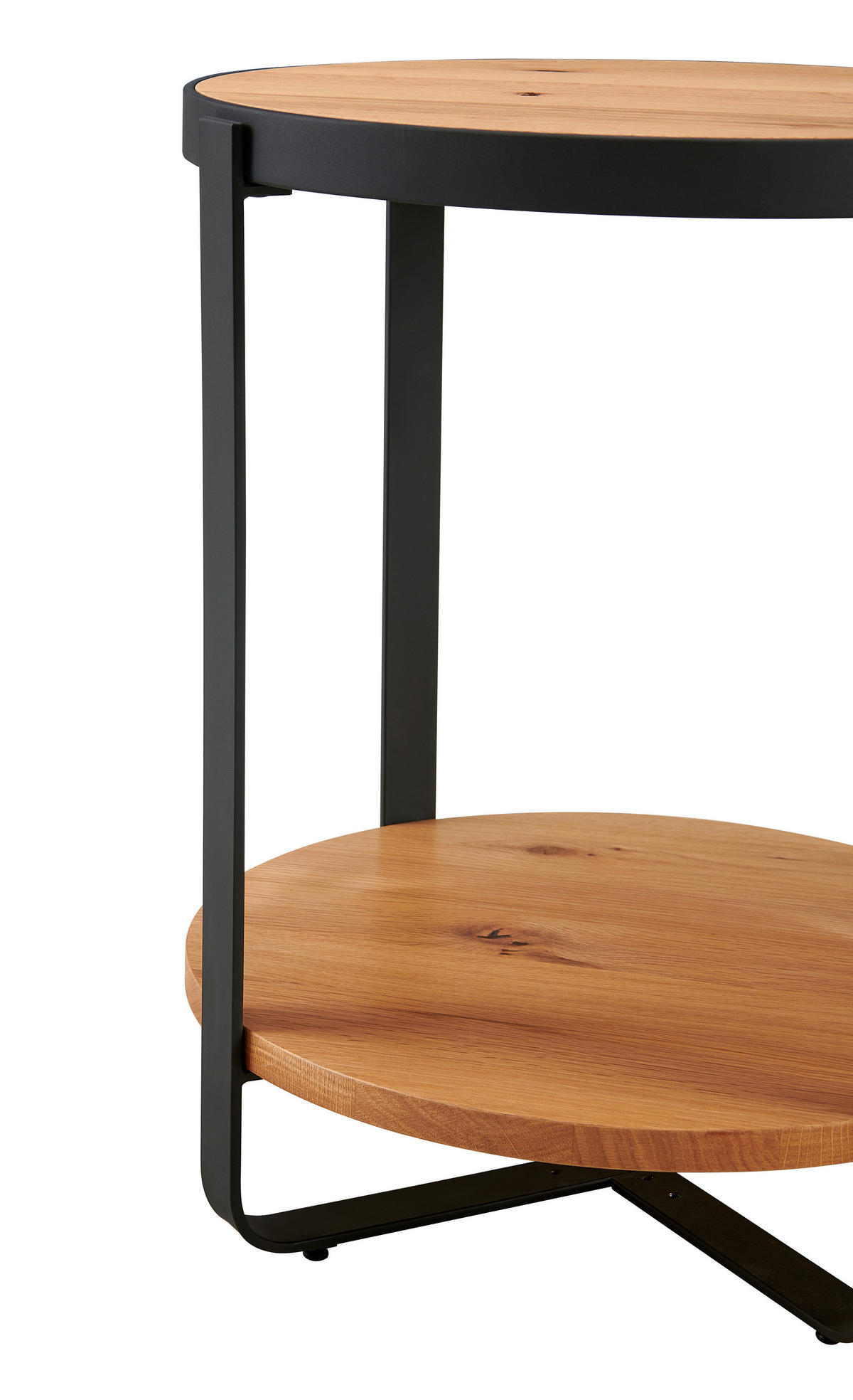 ODKLÁDACÍ STOLEK, dub, přírodní barvy, černá - černá/přírodní barvy, Design, kov/dřevo (46.5/55/46.5cm) - Livetastic