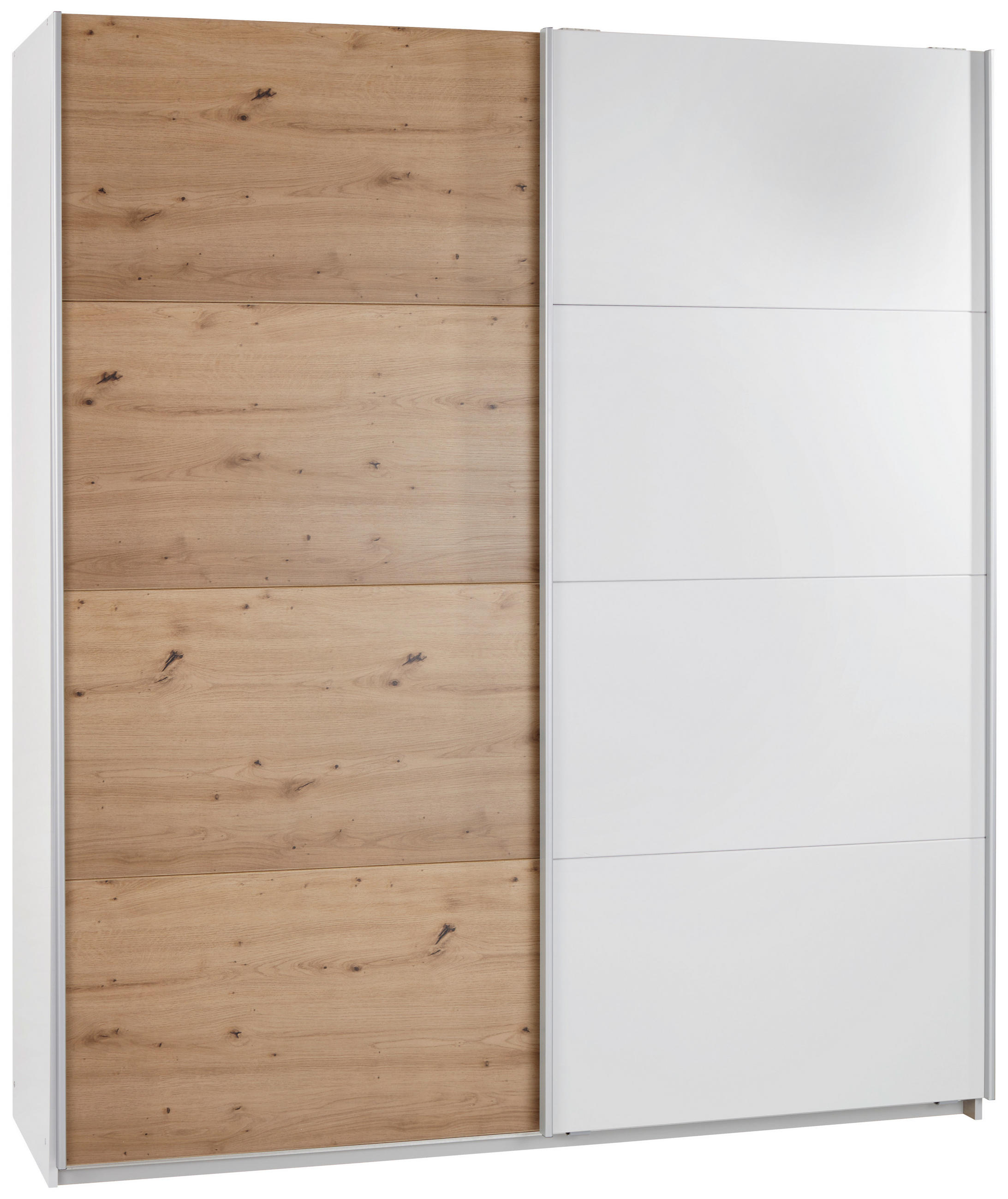 Schwebetürenschrank 181 Cm Feldkirch 8, Grau/eiche Dekor