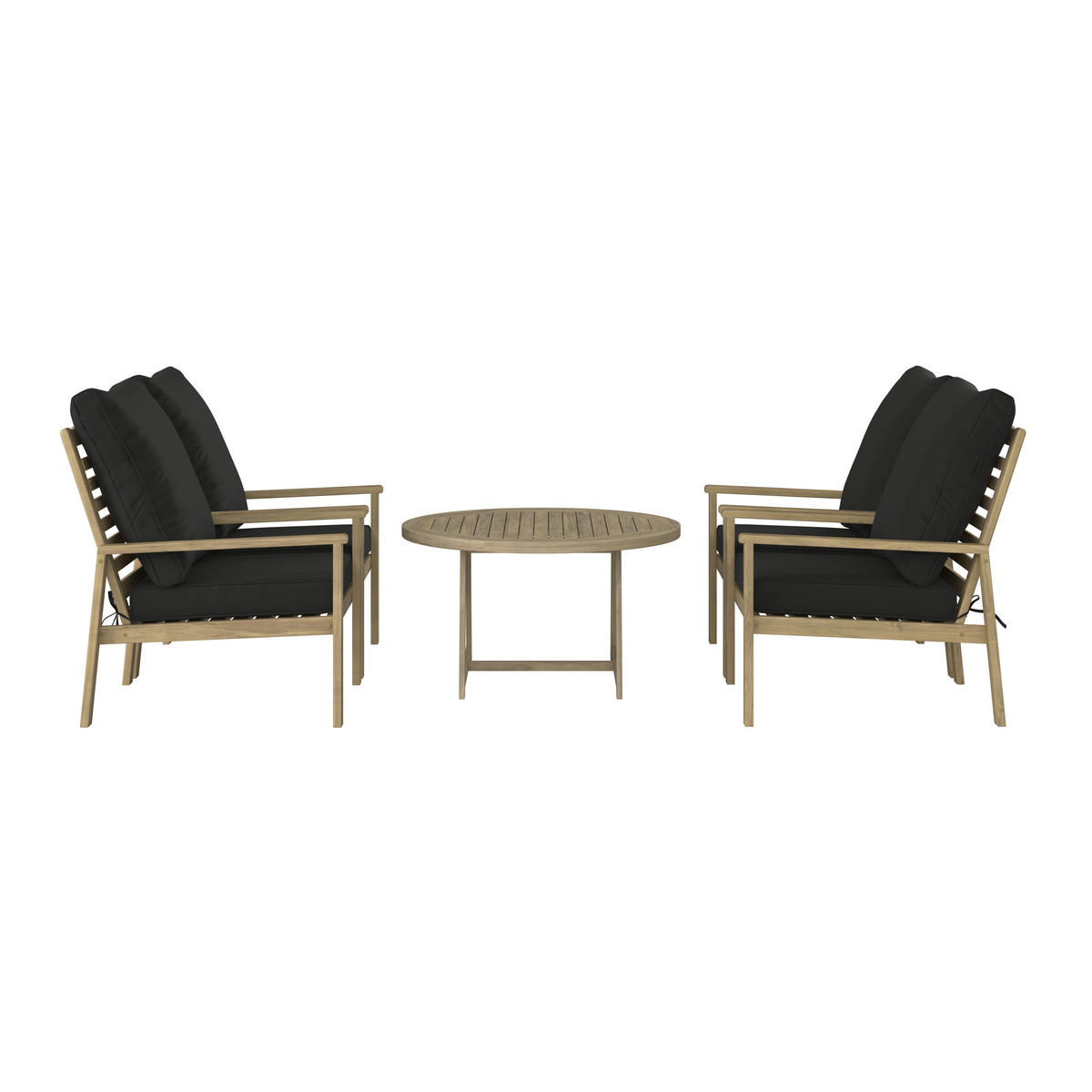 SET MOBILIER DE GRĂDINĂ  - gri închis/culoare lemn acacia, Modern, lemn/textil - Ambia Garden