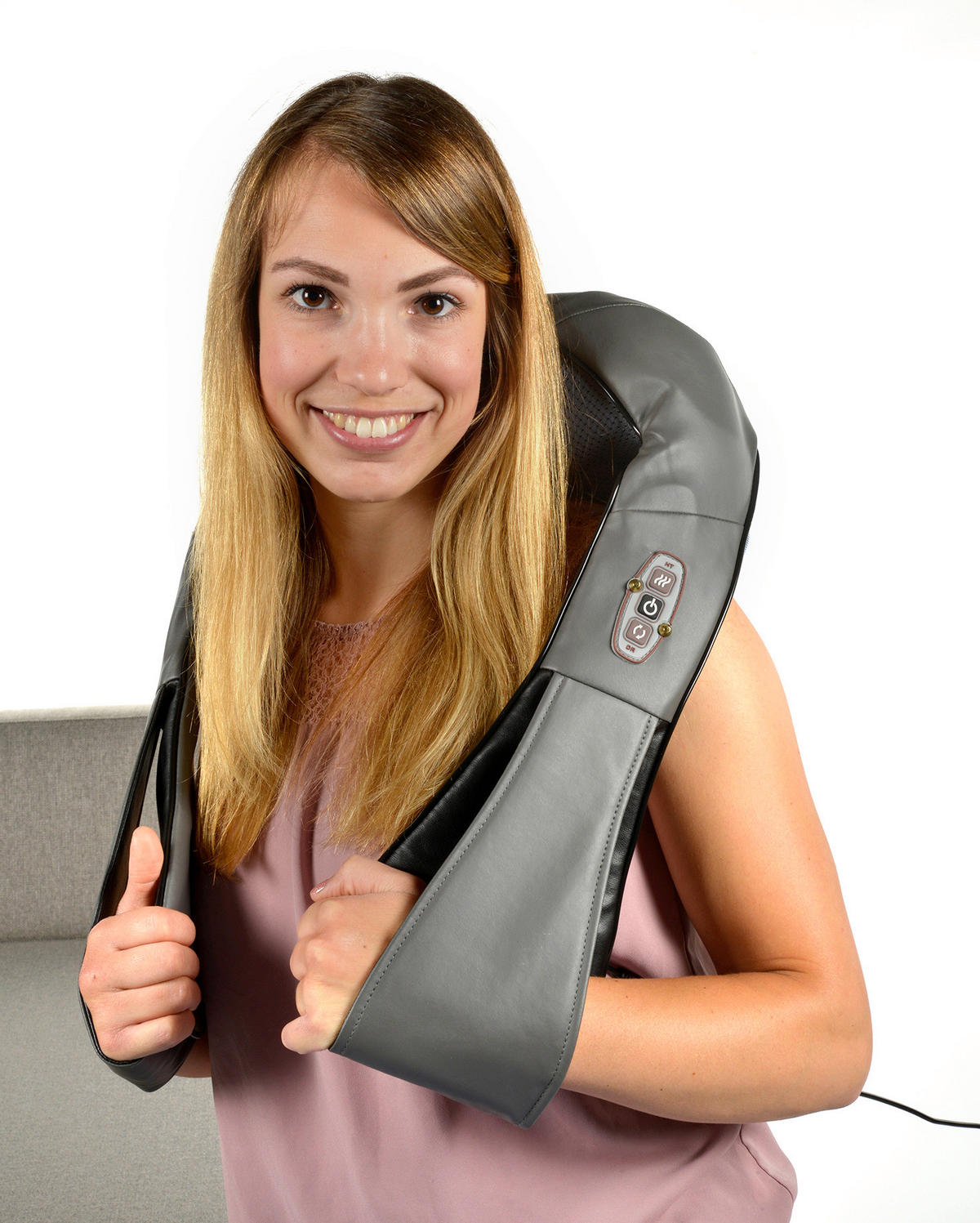 NACKENMASSAGEGERÄT - Grau, KONVENTIONELL, Kunststoff (18/17.5/14.5cm) - Grundig