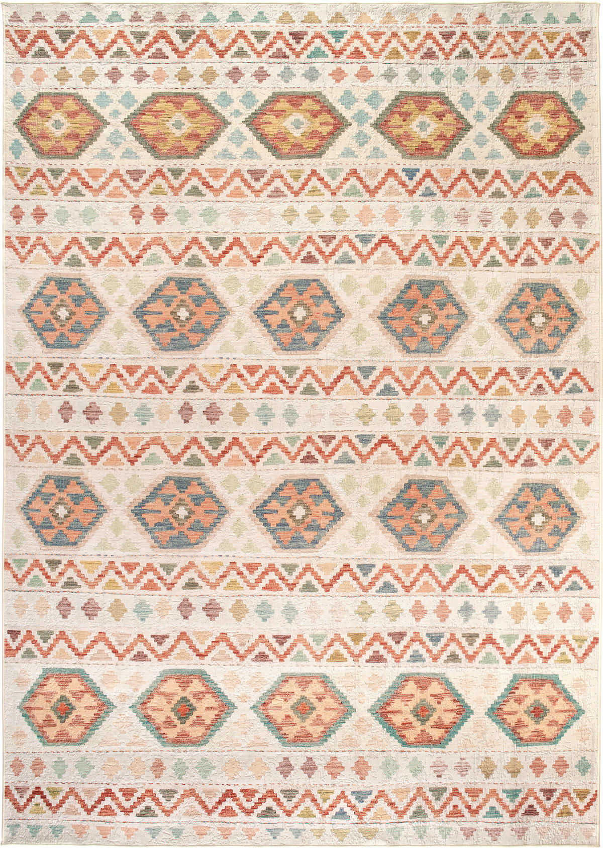 VINTAGE-TEPPICH Ondea Ramizh 240/340 cm  in Terracotta, Perlmutt, Graublau  - Graublau/Perlmutt, LIFESTYLE, Kunststoff/Textil (240/340cm) - Lindorug