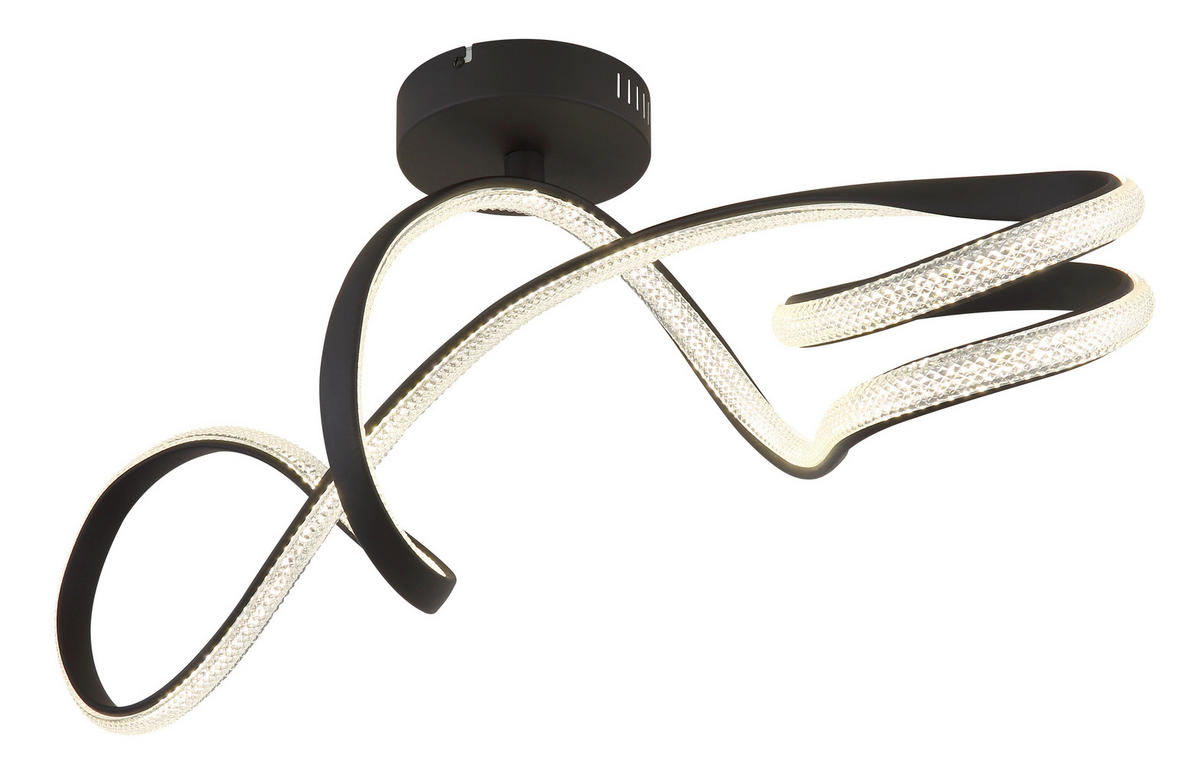 LED-DECKENLEUCHTE    90,8/28/33 cm  - Klar/Schwarz, Design, Kunststoff/Metall (90,8/28/33cm) - Globo
