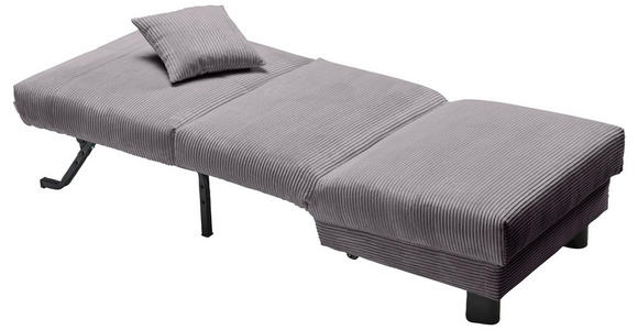 SCHLAFSESSEL Cord Grau    - Schwarz/Grau, Design, Textil/Metall (85/85/100cm) - Carryhome