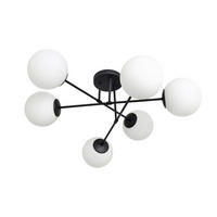 DECKENLEUCHTE    76/76/31 cm  - Schwarz/Weiß, Design, Glas/Metall (76/76/31cm)