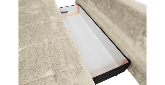 SCHLAFSOFA  mit Liegefunktion, Schlafen auf Sitzhöhe, Rücken echt Chenille Creme  - Creme/Schwarz, KONVENTIONELL, Textil/Metall (203/94/96cm) - Carryhome