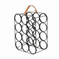 REGÁL NA VÍNO - čierna, Basics, kov (29/18,5/39,5cm)