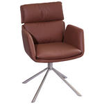 ARMLEHNSTUHL  in Stahl Mikrofaser  - Edelstahlfarben/Rostfarben, Design, Textil/Metall (60/92/67cm) - Novel