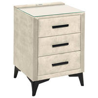 NACHTKÄSTCHEN 47/70/51 cm  in Creme  - Creme/Schwarz, Konventionell, Glas/Kunststoff (47/70/51cm) - Boxxx