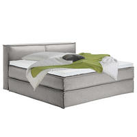 BOXSPRINGBETT 200/200 cm  in Hellgrau  - Hellgrau/Schwarz, Design, Textil (200/200cm) - home24