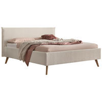 POLSTERBETT Weiß, Eichefarben 180/200 cm  - Eichefarben/Weiß, Design, Holz/Textil (180/200cm) - Hasena
