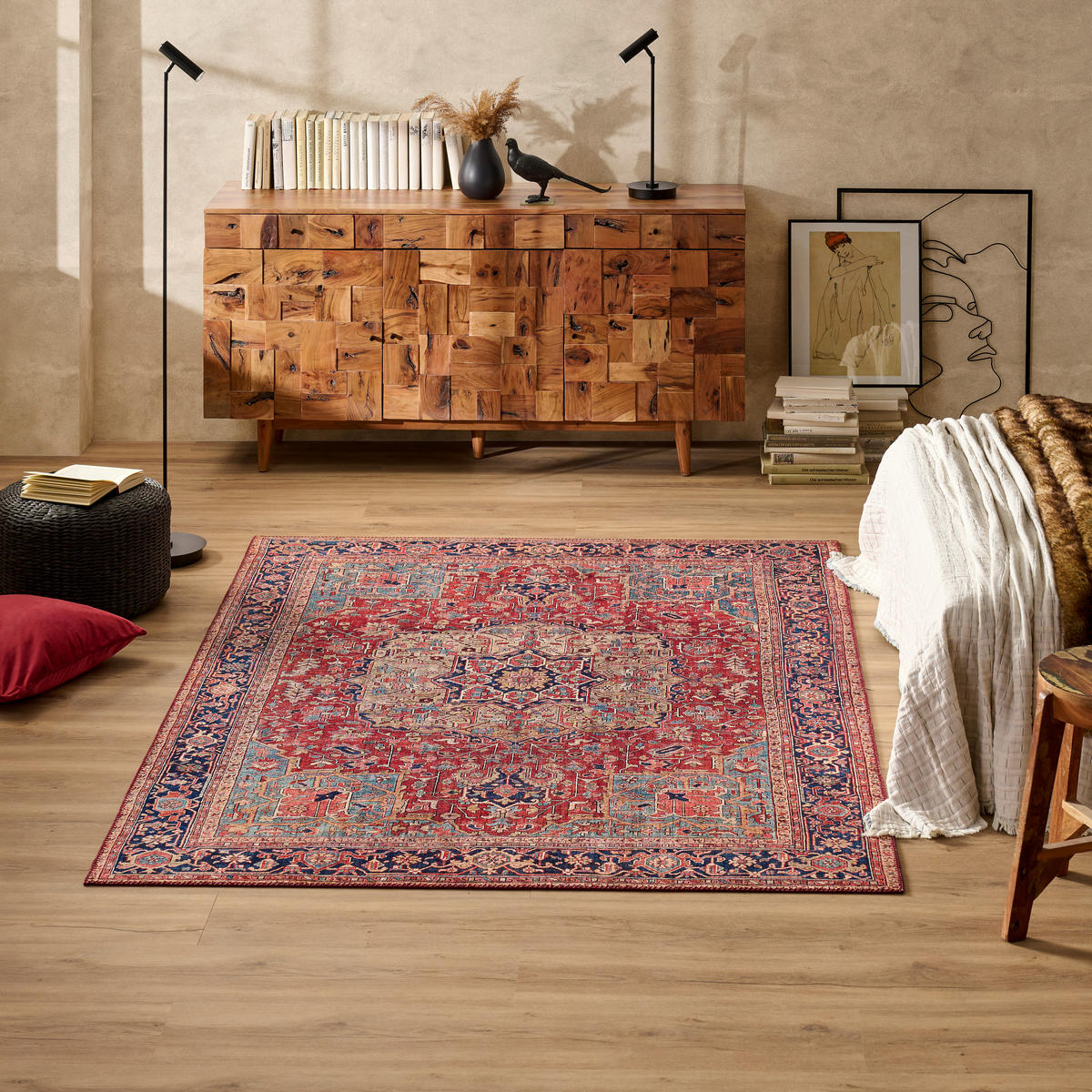 VINTAGE KOBEREC, 130/190 cm, červená - červená, Lifestyle, textil (130/190cm) - Boxxx