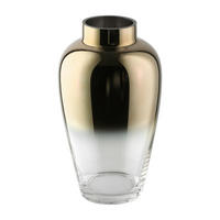 VASE  - Transparent/Goldfarben, LIFESTYLE, Glas (15,5/27cm)