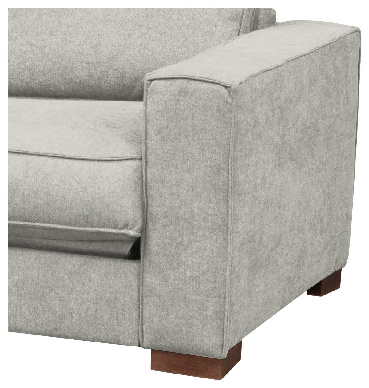 SCHLAFSOFA in Webstoff Hellgrau  - Dunkelbraun/Hellgrau, Design, Holz/Textil (203/85/99cm) - MID.YOU