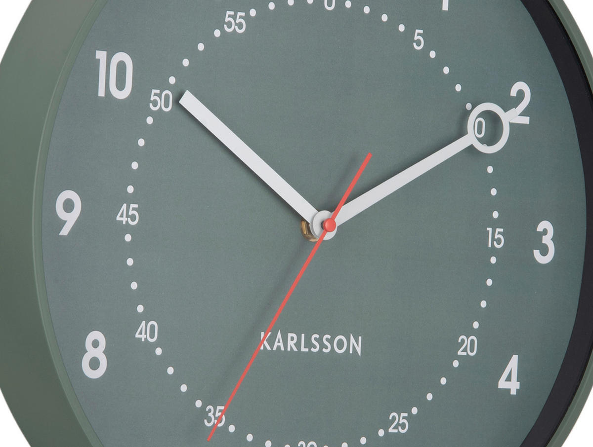 UHR  Jadegrün 31,5 cm  - Jadegrün, Basics, Kunststoff (31,5cm) - Karlsson
