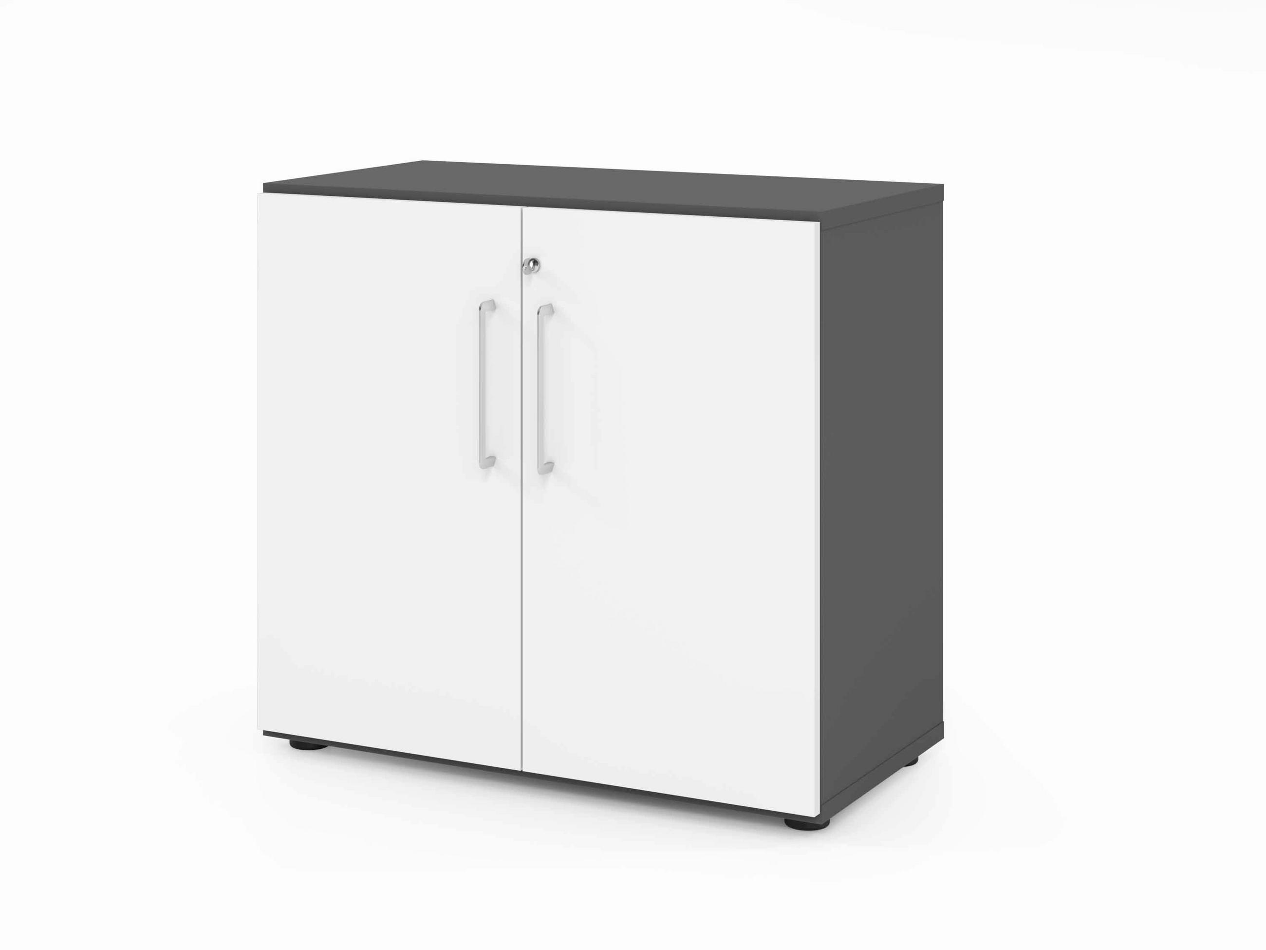 AKTENSCHRANK Graphitfarben, Weiß  - Graphitfarben/Weiß, Basics, Holzwerkstoff (80/74,8/41,7cm) - Venda