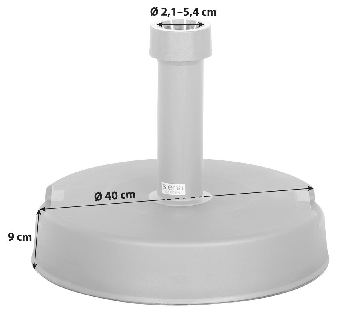 SONNENSCHIRMSTÄNDER Anthrazit  - Anthrazit, KONVENTIONELL, Kunststoff/Stein (40/9/40cm) - Siena Garden