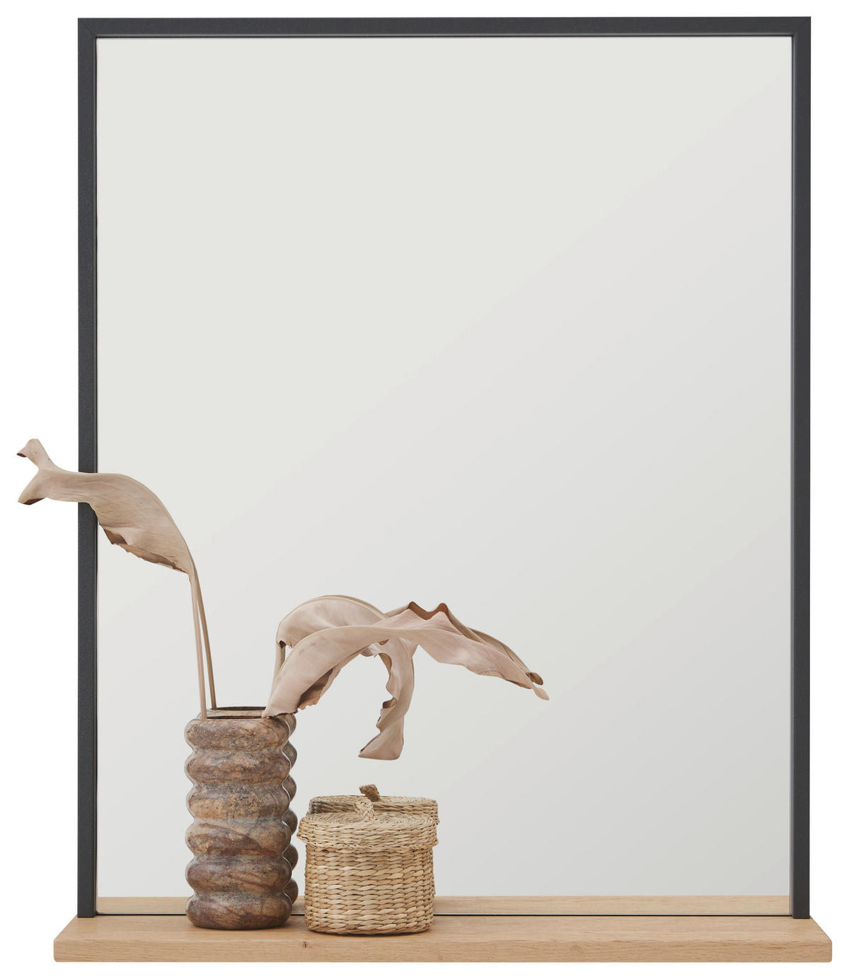 SPIEGEL 65/80,7/21 cm  - Eichefarben/Grau, Natur, Glas/Holz (65/80,7/21cm) - Valdera