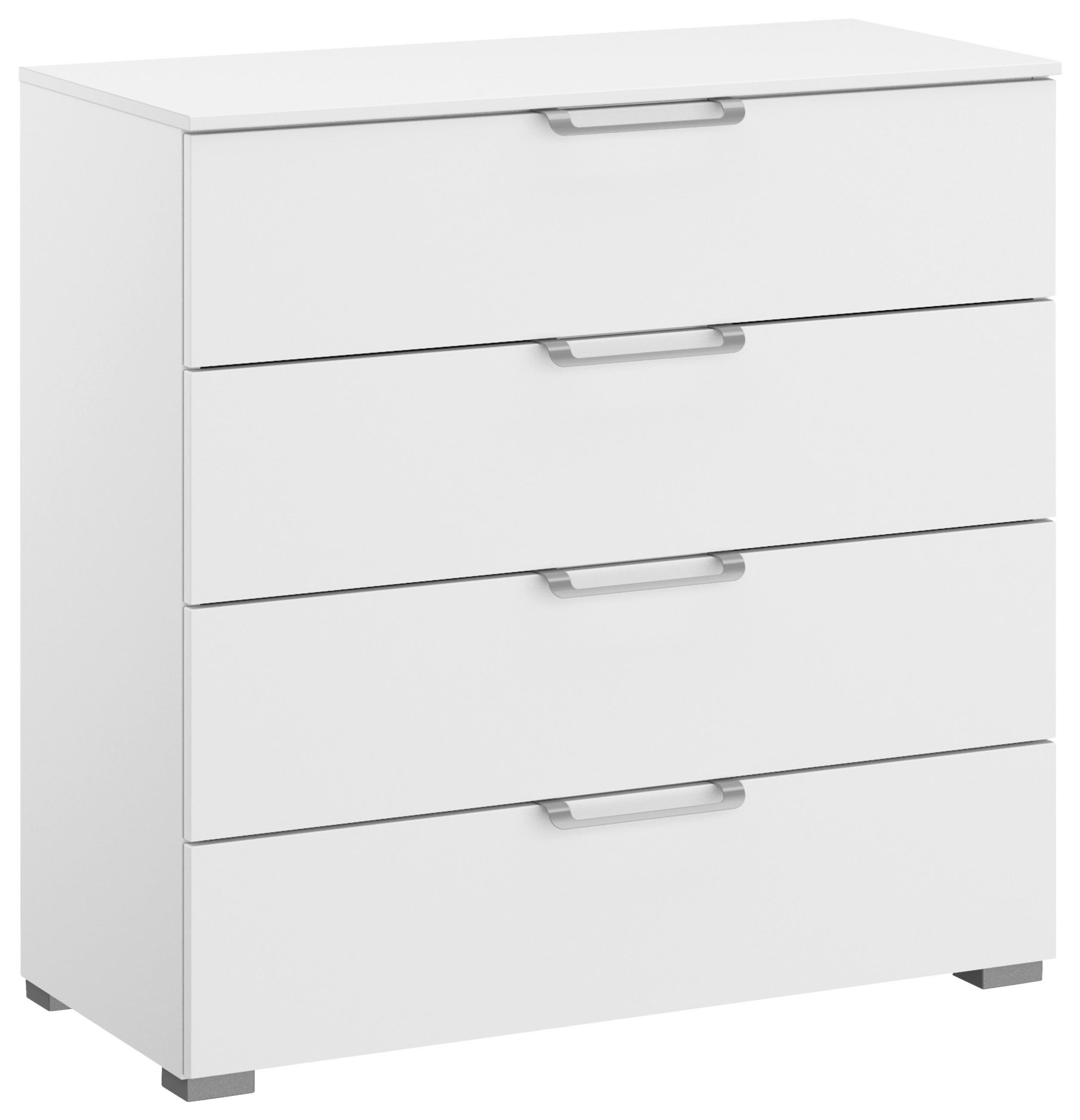 KOMMODE 80/81/42 cm Weiss  - Weiss/Silberfarben, Design, Holzwerkstoff/Kunststoff (80/81/42cm) - Novel