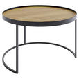 COUCHTISCH in Holz 50/50/39 cm  - Eichefarben/Schwarz, Design, Holz (50/50/39cm) - Novel