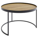 COUCHTISCH in Holz 50/50/39 cm  - Eichefarben/Schwarz, Design, Holz (50/50/39cm) - Novel