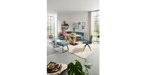 ECKBANK  in Blau, Schwarz  - Blau/Schwarz, Design, Textil/Metall (157/204cm) - Dieter Knoll