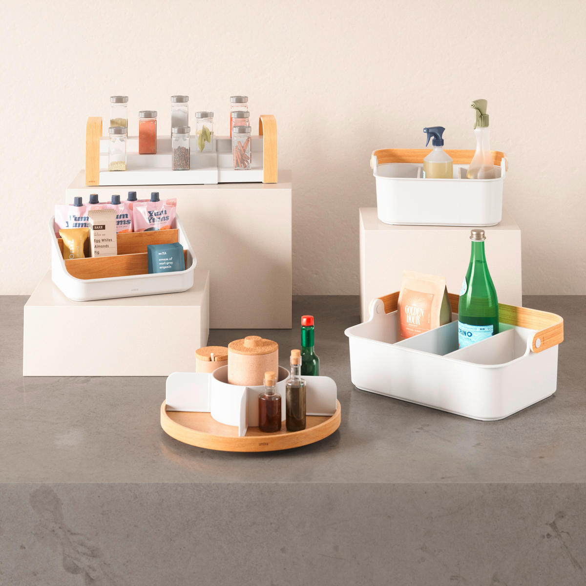 ORGANIZER  - Naturfarben/Weiß, Basics, Holz/Kunststoff (20/13/26cm) - Umbra