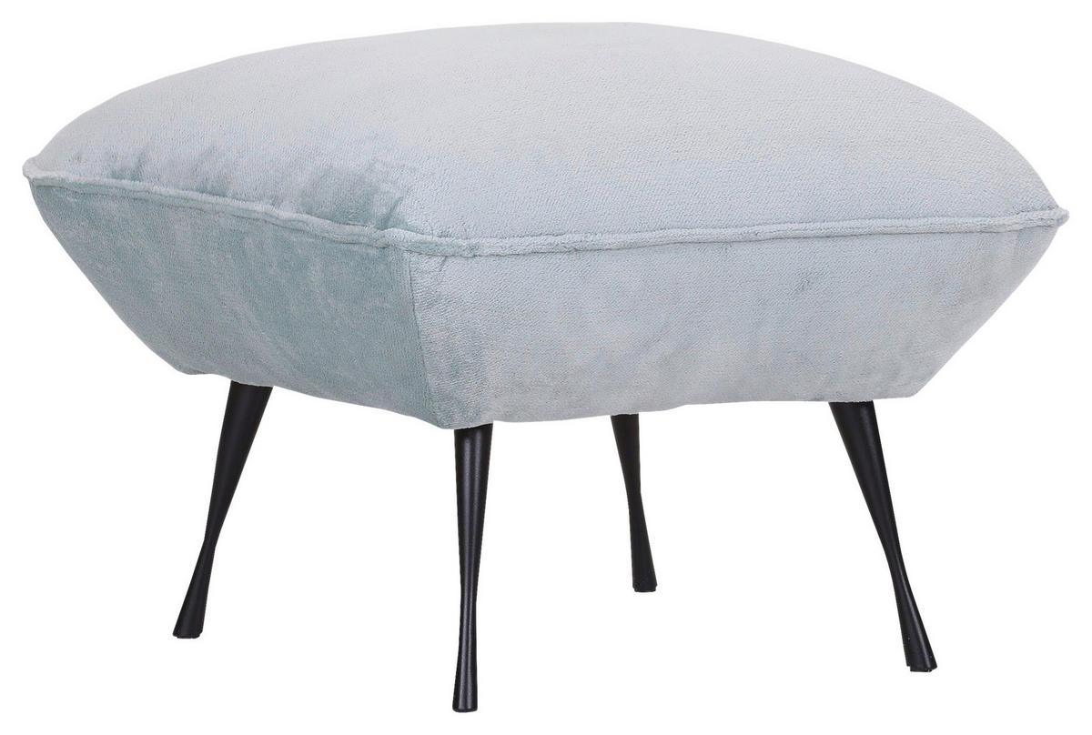 HOCKER in Textil Mintgrün  - Schwarz/Mintgrün, KONVENTIONELL, Textil/Metall (60/49/53cm) - MID.YOU